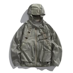 2 Pieces Vest Cloak Jacket Men Women Outdoor Sports Reflective Strip Loose Casual Techwear Waterproof Hooded Cargo Jacket Coat