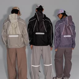 2 Pieces Vest Cloak Jacket Men Women Outdoor Sports Reflective Strip Loose Casual Techwear Waterproof Hooded Cargo Jacket Coat