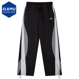 Y2K Vintage Loose Pants Streetwear Oversized Sweatpants Joggers Color Block Patchwork Wide Leg Sports Pants
