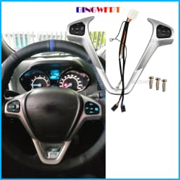 With Frame + Wire Car Cruise Control Buttons Blue / Red Backlight Steering Wheel Volume Button For Ford Fiesta MK7 Ecosport 2013