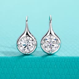 AnuJewel 1cttw/2cttw Moissanites Bubble Bezel Earrings 925 Sterling Silver Drop Hoop Earring for Women Jewelry Wholesale