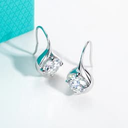AnuJewel 1cttw/2cttw Moissanites Bubble Bezel Earrings 925 Sterling Silver Drop Hoop Earring for Women Jewelry Wholesale
