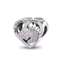 Pan Charms Puppy Dog Paw Print Pet Lover Pendant Charm Beads Fit Original Bracelet Jewelry DIY Birthday Gift for Her/Him Women