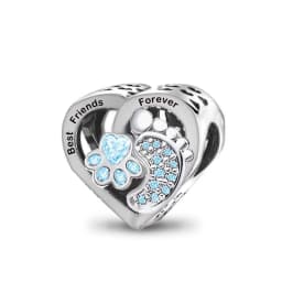 Pan Charms Puppy Dog Paw Print Pet Lover Pendant Charm Beads Fit Original Bracelet Jewelry DIY Birthday Gift for Her/Him Women