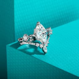 AnuJewel 3ct Marquise Cut D Color Moissanite Wedding Bands 18k Gold Plated 925 Sterling Silver Crown Bridal Ring Set for Girls