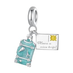 Wostu 925 Sterling Silver Travel Landmark Charms Camera Globe Airplane Eiffel Tower Big Ben Dangle Beads Fit Bracelet Women DIY