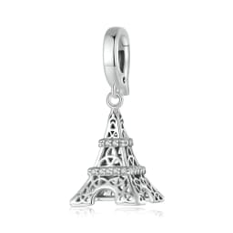 Wostu 925 Sterling Silver Travel Landmark Charms Camera Globe Airplane Eiffel Tower Big Ben Dangle Beads Fit Bracelet Women DIY