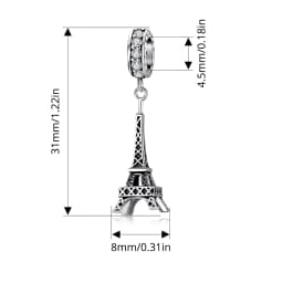 Wostu 925 Sterling Silver Travel Landmark Charms Camera Globe Airplane Eiffel Tower Big Ben Dangle Beads Fit Bracelet Women DIY