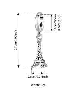 Wostu 925 Sterling Silver Travel Landmark Charms Camera Globe Airplane Eiffel Tower Big Ben Dangle Beads Fit Bracelet Women DIY