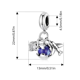 Wostu 925 Sterling Silver Travel Landmark Charms Camera Globe Airplane Eiffel Tower Big Ben Dangle Beads Fit Bracelet Women DIY