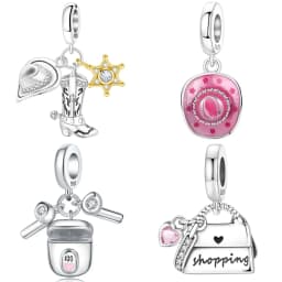 925 Sterling Silver Western Cowboy Boots Hobby Series Pendants Bracelet Charms Fit Jewelry Party Beads DIY Fine Gifts Accessory