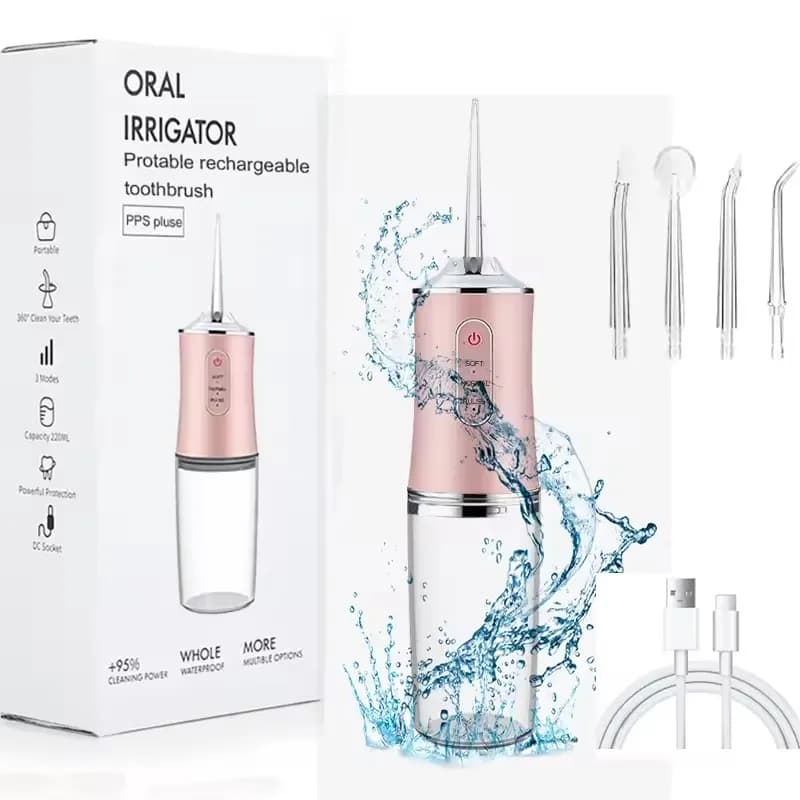 USB Portable Water Flosser 240ML Oral Irrigator with 4 Nozzles Dental Cleaning Jet Tool for Teeth Pick Mouth Oral Cleaning Agent