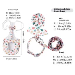1/2Pcs Cute Cartoon Fashion Chicken Duck Vest Diaper Hen Belt Pet Traction Rope Set Comfortable Leads Pet Poultry Supplies