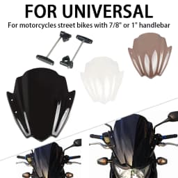 Universal Motorcycle Windshield Fit For 22 - 25mm Handlebar Street Bikes Bracket Heightened Modified Thickened Front WindScreen