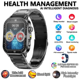 2026 New Professional-Grade Health Smart Watch Men ECG BP HR Uric Acid Lipid BMI Body Analysis Bluetooth Call Smartwatch Women