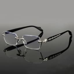 Frameless Anti Blue Light Glasses Rectangular Flat Lens for Women & Men