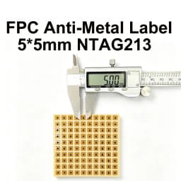5x5mm Square FPC NFC Tag NTAG213 144B 13.56MHz Rewritable Micro RFID Sticker for Smart Jewelry Asset Tracking