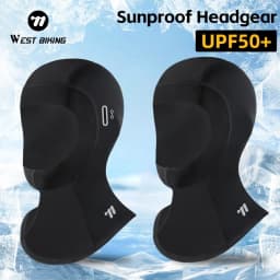 WEST BIKING Ice Silk Full Face Balaclava UPF50+Sun Protection Neck Guard Cycling Mask Breathable Quick Dry Headgear with Glasses