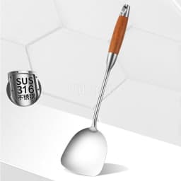 Pear wood stem 316 stainless steel spoon Household stir fry spatula Kitchen long handled spoon slotted spoon Stir fry spatula