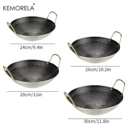 1PCS Stainless Steel Non-Stick Honeycomb Pan 24/26/28/30cm for Kitchen Fast Heat Conduction, Scratch-Resistant Non-Stick Surface