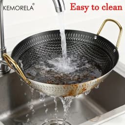 1PCS Stainless Steel Non-Stick Honeycomb Pan 24/26/28/30cm for Kitchen Fast Heat Conduction, Scratch-Resistant Non-Stick Surface