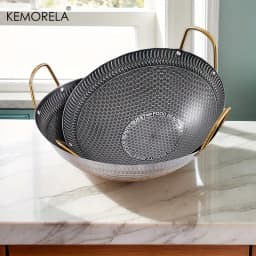 1PCS Stainless Steel Non-Stick Honeycomb Pan 24/26/28/30cm for Kitchen Fast Heat Conduction, Scratch-Resistant Non-Stick Surface