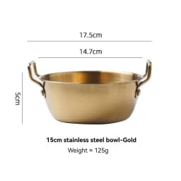 1Pcs Korean Style Cuisine Bowl Durable Stainless Steel Rice Wine Bowls Household Double Ear Snacks Plate Instant Noodle Bowl