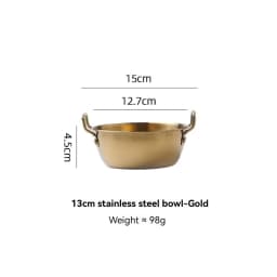1Pcs Korean Style Cuisine Bowl Durable Stainless Steel Rice Wine Bowls Household Double Ear Snacks Plate Instant Noodle Bowl