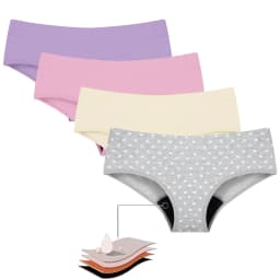 Four-Layer Leak Proof Menstruation Panties Asorbent Undie Soft Stretchy Full Coverage Underwear Sensitive Skin Postpartum