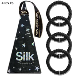 4PCS 100% Pure Mulberry Silk Hair Scrunchies Silk Hair Ties Hairbands Ponytail Holders Solid Color Hair Accessories 22Momme
