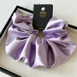 Satin Silk Like Hair Scrunchies Black Big Hair Ties For Girl Scrunchie Solid Color Hair Accessories Scrunch Headbands For Women