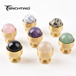 Natural Agate Crystal Handle Jewelry Gift Box Decorative Handle Drawer Pulls Furniture Handles Dresser Vanity Cabinet Door Knob