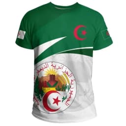 Algeria 3D T-Shirt Short Sleeves Casual Sports Loose T-Shirt Flag Print High Quality T-Shirt Summer Round Neck Men Ladies Tops