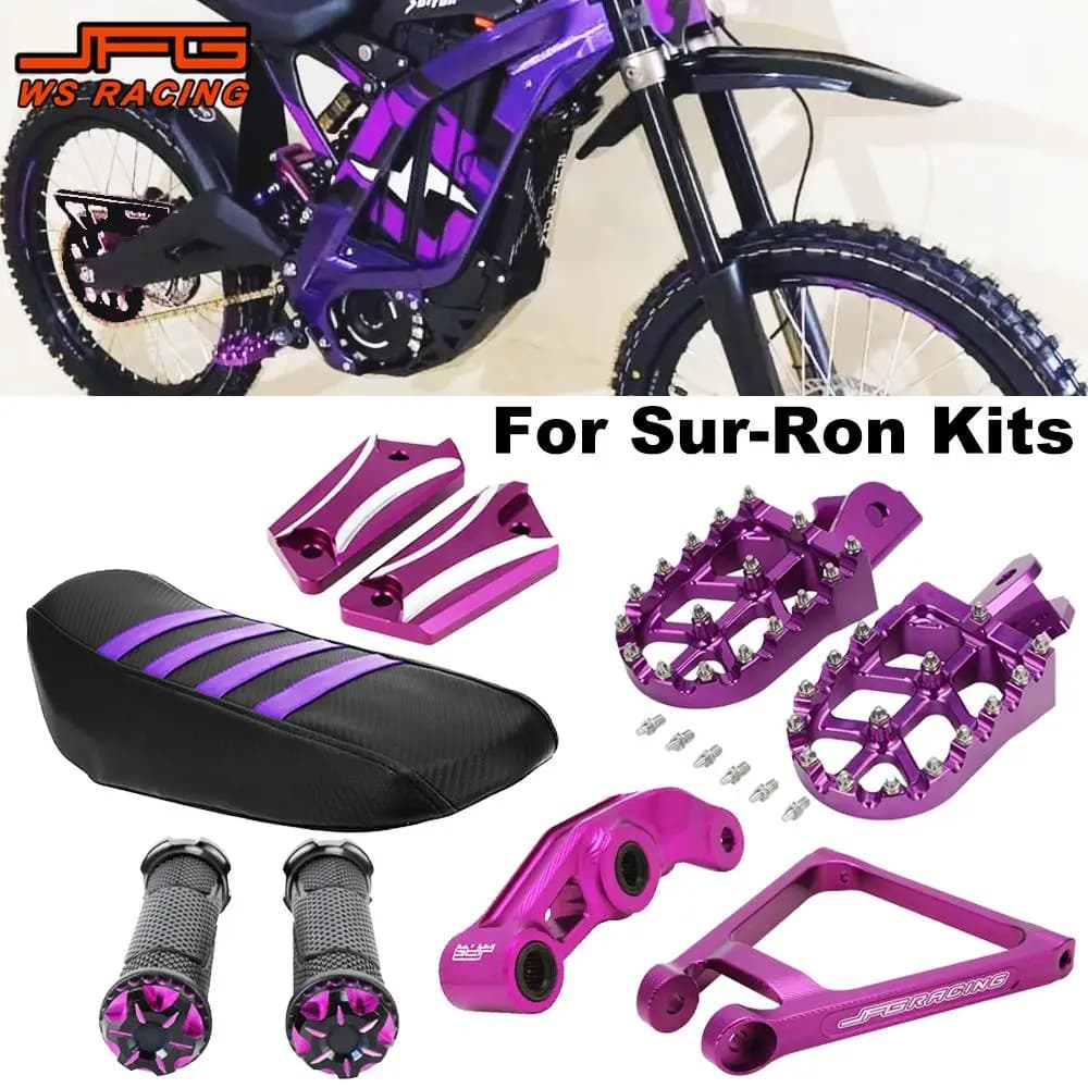 CNC Footpegs Motorcycle Accessories Seat Cover Grips Suspension Linkage Peg For Surron Sur Ron Light bee S X E-Bike JFG