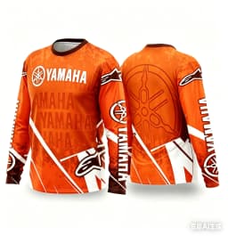 Summer YAMAHA New Men Women Motorcycle Riding Suit Loose Breathable Quick Drying Off-Road Racing Suit Long Sleeved Sports Tee