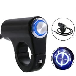 22mm 7/8'' Aluminum Alloy Motorcycle Handlebar Headlight Switch Waterproof Switch 12V Fog Spotlight Retro Switch