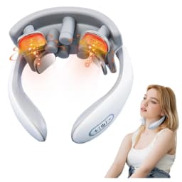 Vibration Neck Masssger Rechargeable Low Frequency Pulse Cervical Massager Smart Electric Neck Massager Red Light Massage