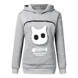 Cat Lovers Hooded Sweatshirt Kangaroo Dog Pet Paw Pullovers For Women Cuddle Pouch Funny Printed Pocket Hoodie Large Size