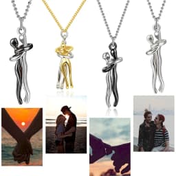 45cm Length Movable Lover Hug Copper Pendant Necklace Neck Hanging Jewelry Men Women Valentine's Day Gift Drop Shipping