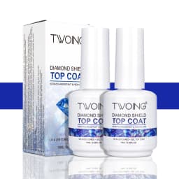 TWOING 15ml New Super Shine Top Coat Gel Nail Polish Diamond Topcoat No Wipe Sealer Gel Finish Manicure Nail Art Salon Quality