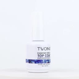 TWOING 15ml New Super Shine Top Coat Gel Nail Polish Diamond Topcoat No Wipe Sealer Gel Finish Manicure Nail Art Salon Quality
