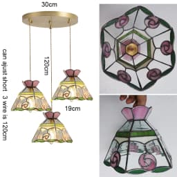 European Pendant Lamp Bar Restaurant Creative Rural Bedroom Balcony Hanging Light Fixture Retro Colorful Glass Chandelier Indoor