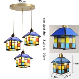 European Pendant Lamp Bar Restaurant Creative Rural Bedroom Balcony Hanging Light Fixture Retro Colorful Glass Chandelier Indoor