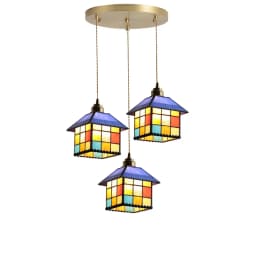 European Pendant Lamp Bar Restaurant Creative Rural Bedroom Balcony Hanging Light Fixture Retro Colorful Glass Chandelier Indoor