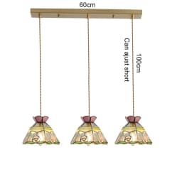 European Pendant Lamp Bar Restaurant Creative Rural Bedroom Balcony Hanging Light Fixture Retro Colorful Glass Chandelier Indoor