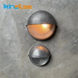 Round Outdoor Retro LED Wall Lamp E27 Waterproof Moisture Industrial Aluminium Glass Sconce Light Bathroom Garden Porch Light