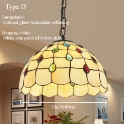 Retro Tiff Style Colorful Glass Chandelier Mediterranean Pendant Light For Bar Bedroom Living Room Balcony Creative Decor
