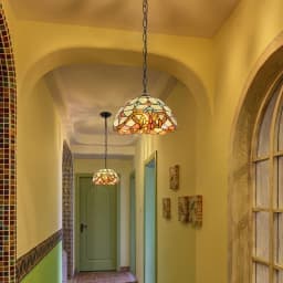 Retro Tiff Style Colorful Glass Chandelier Mediterranean Pendant Light For Bar Bedroom Living Room Balcony Creative Decor