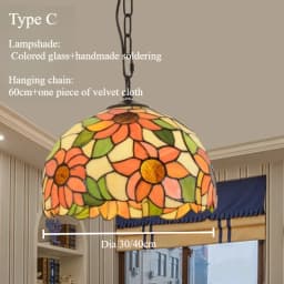 Retro Tiff Style Colorful Glass Chandelier Mediterranean Pendant Light For Bar Bedroom Living Room Balcony Creative Decor