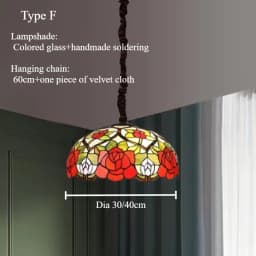 Retro Tiff Style Colorful Glass Chandelier Mediterranean Pendant Light For Bar Bedroom Living Room Balcony Creative Decor